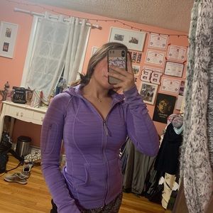lavender athleta fleece lined zip up